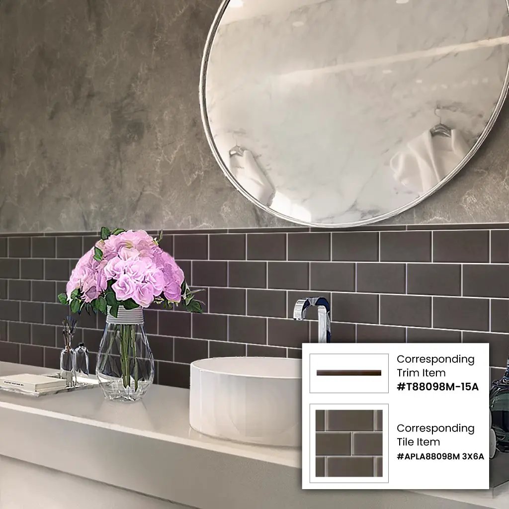 Ash Gray 3x6 Matte Subway Glass Tile (40 pack, 5 sq ft/case) by Apollo Tile