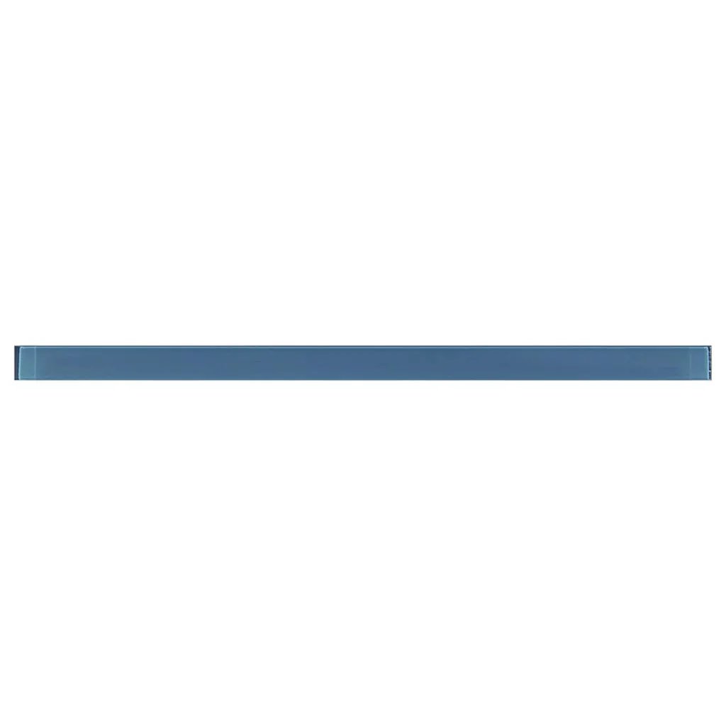 Cerulean Blue 0.5x12 Glossy Glass Pencil Tile Trim (10 pack, 0.5 sq ft/case) by Apollo Tile