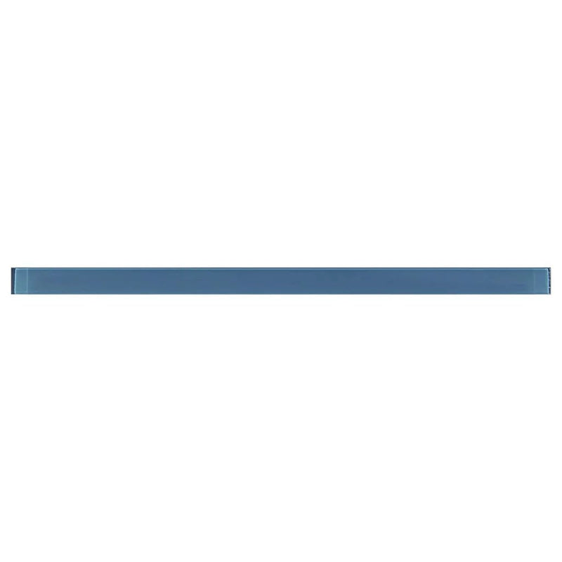 Cerulean Blue 0.5x12 Glossy Glass Pencil Tile Trim (10 pack, 0.5 sq ft/case) by Apollo Tile