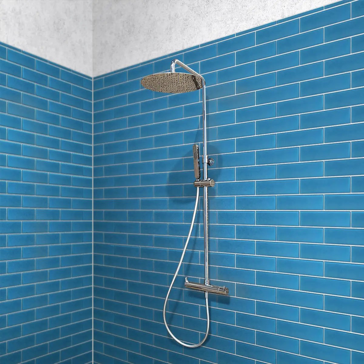 Cerulean Blue 3x12 Matte Subway Glass Tile (20 pack, 5 sq ft/case) by Apollo Tile