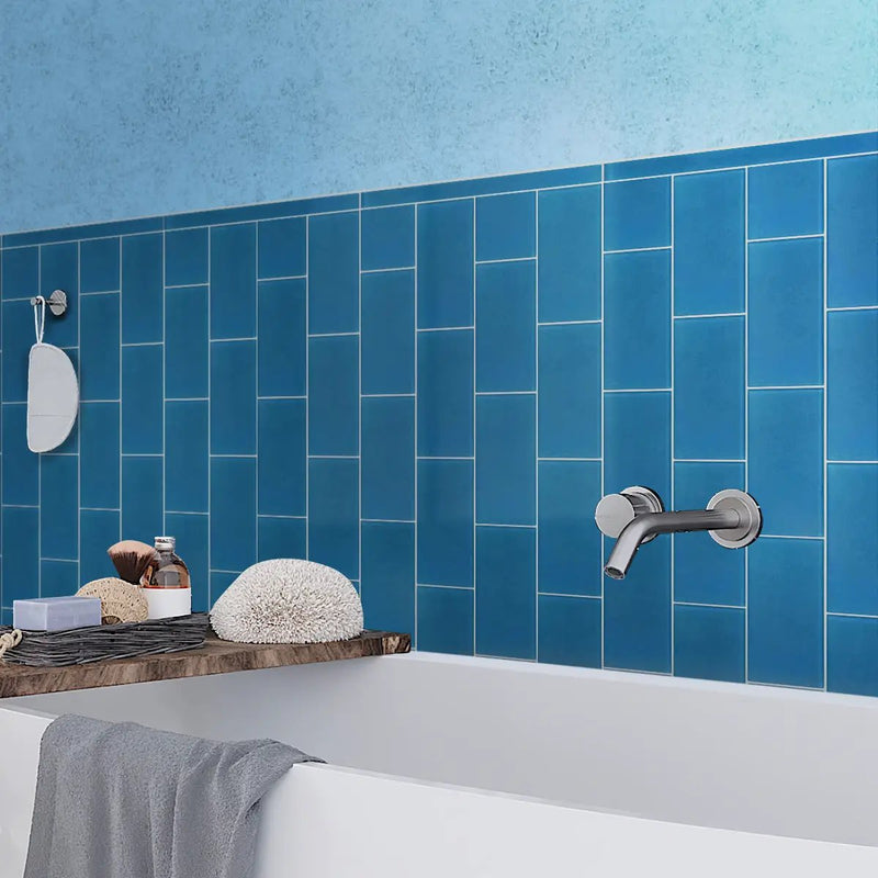 Cerulean Blue 3x6 Matte Subway Glass Tile (40 pack, 5 sq ft/case) by Apollo Tile