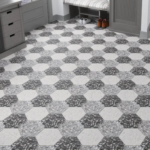 Charcoal Black 9x11 Matte Hexagon Porcelain Tile (16 pack, 8.07 sq ft/case)