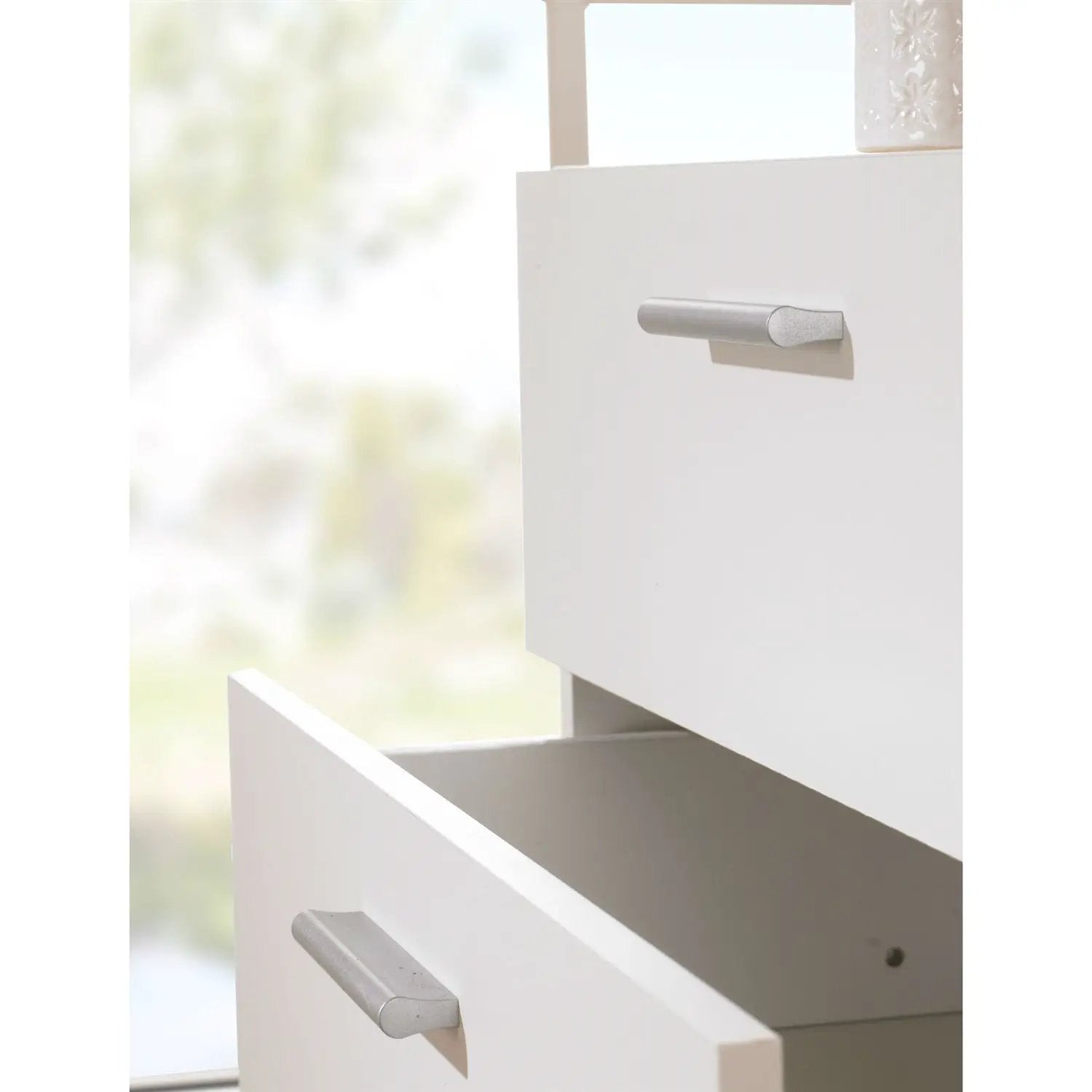 Contemporary Style White 4-Drawer Bedroom Bureau Storage Chest by HomePacific