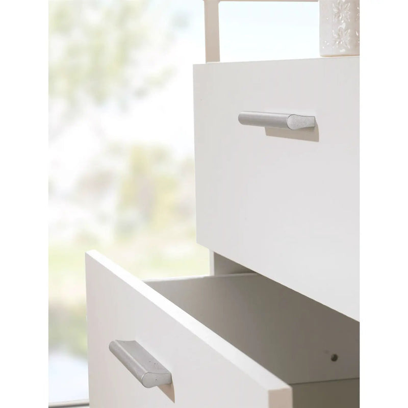 Contemporary Style White 4-Drawer Bedroom Bureau Storage Chest by HomePacific