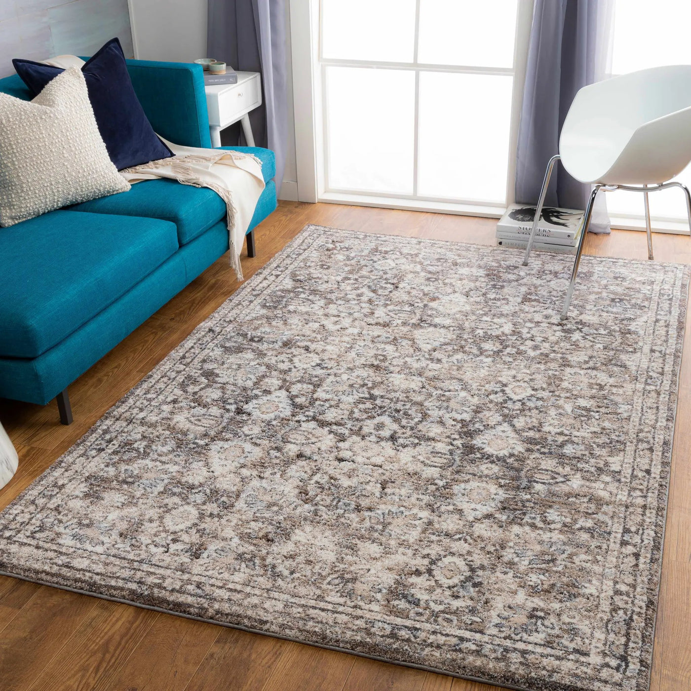 Talihina Brown Luxe Damask Rug by Boutique Rugs