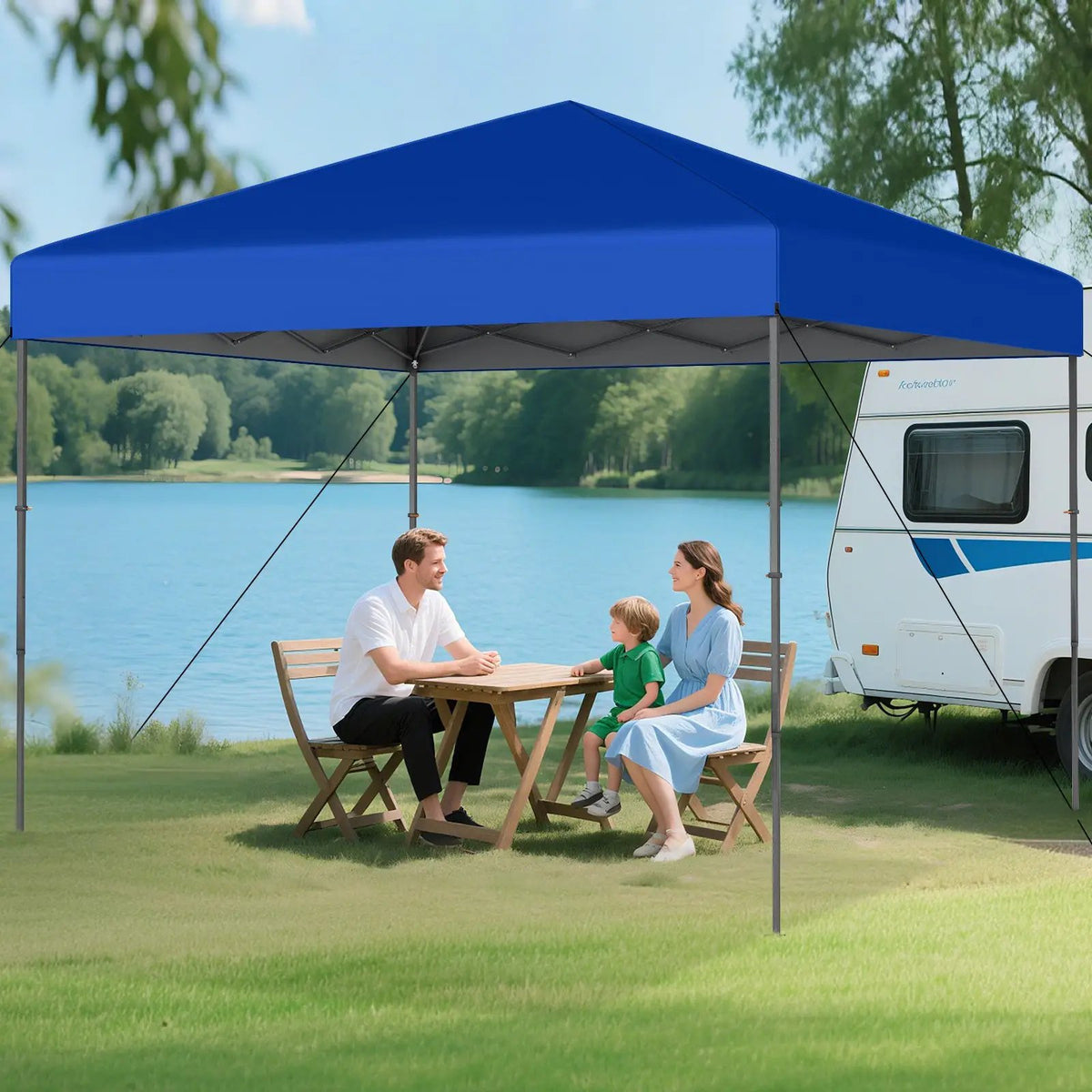 10 X 10 Feet Pop up Canopy Tent with Portable Carrying Bag and 8 Stakes by DirectDeals