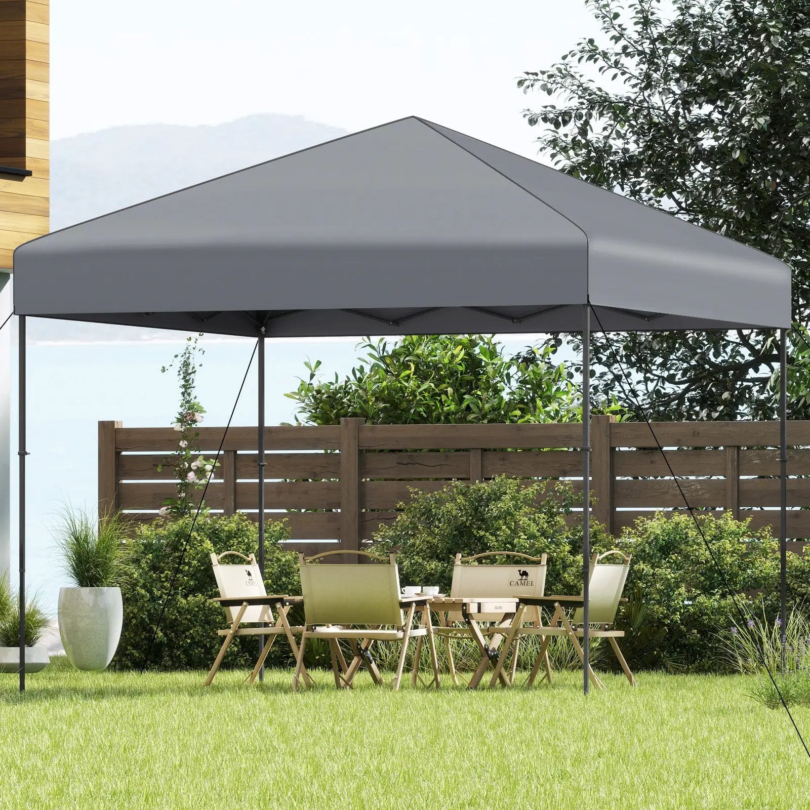 10 X 10 Feet Pop up Canopy Tent with Portable Carrying Bag and 8 Stakes by DirectDeals
