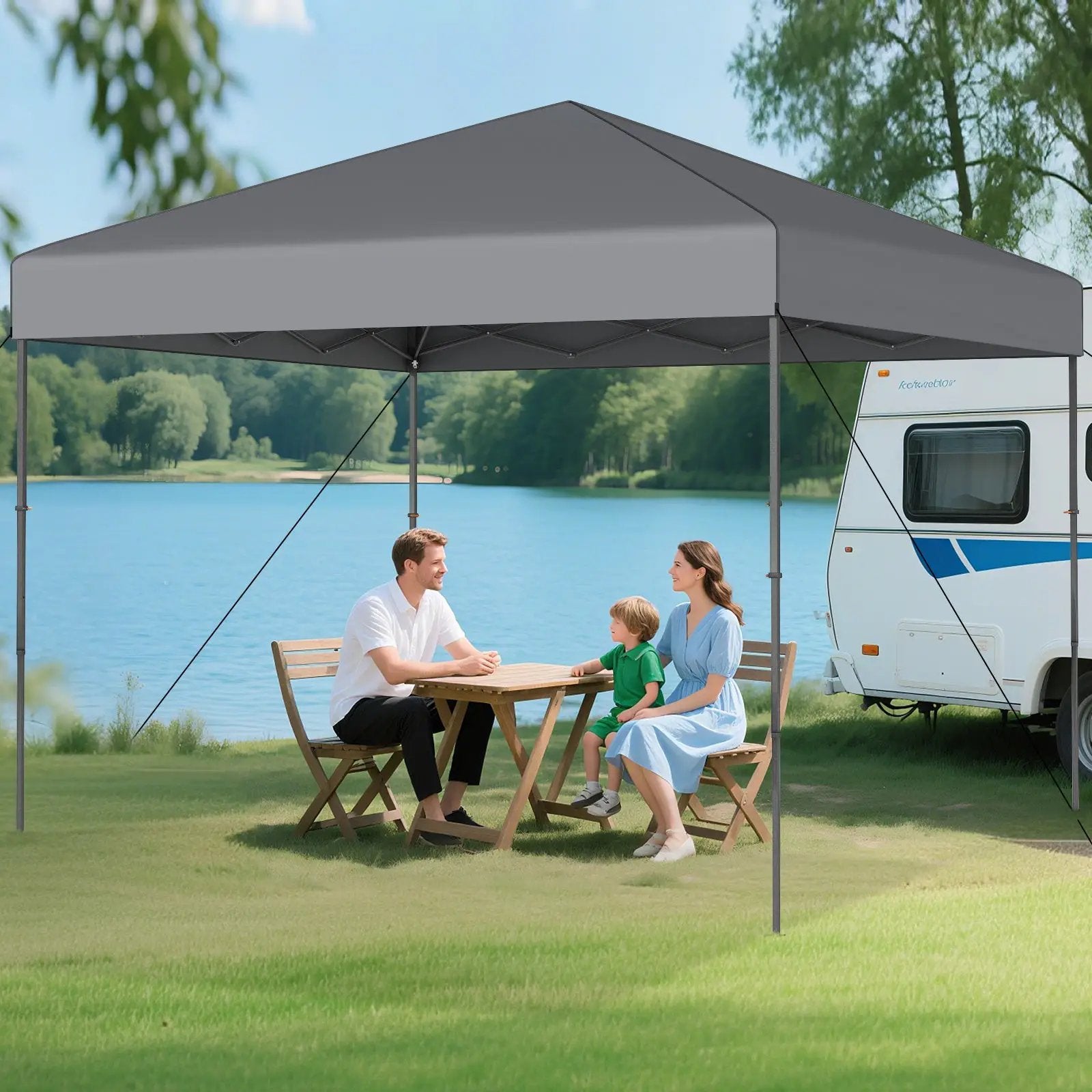 10 X 10 Feet Pop up Canopy Tent with Portable Carrying Bag and 8 Stakes by DirectDeals