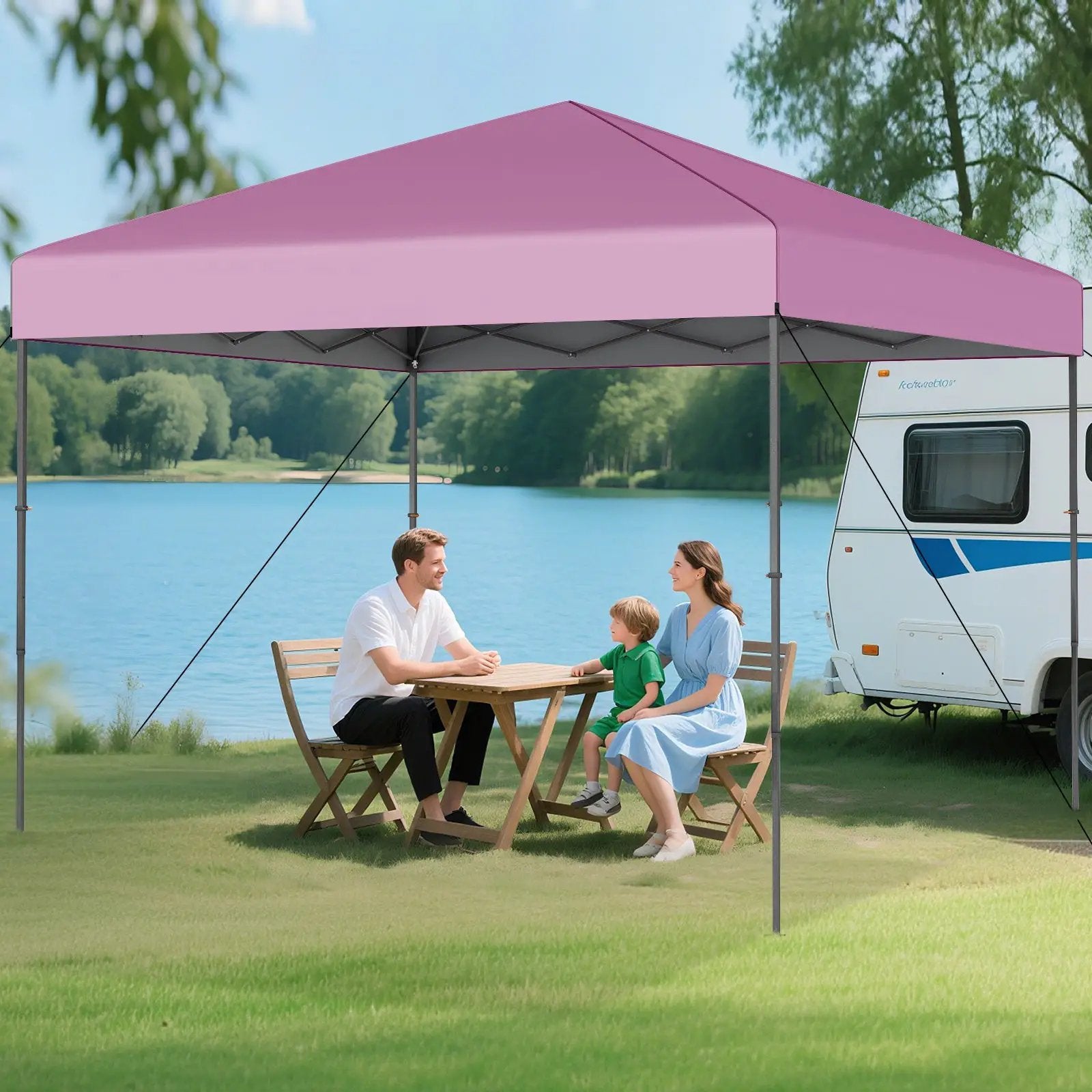 10 X 10 Feet Pop up Canopy Tent with Portable Carrying Bag and 8 Stakes by DirectDeals