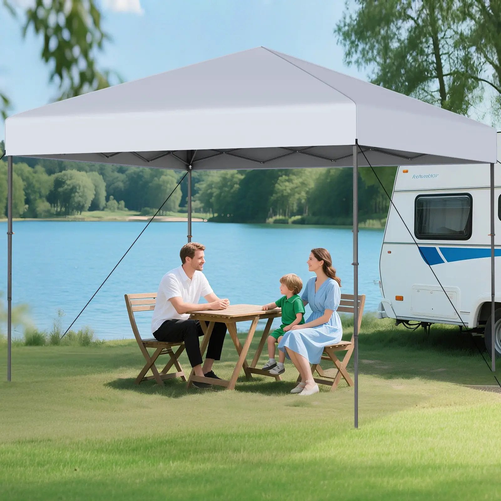 10 X 10 Feet Pop up Canopy Tent with Portable Carrying Bag and 8 Stakes by DirectDeals