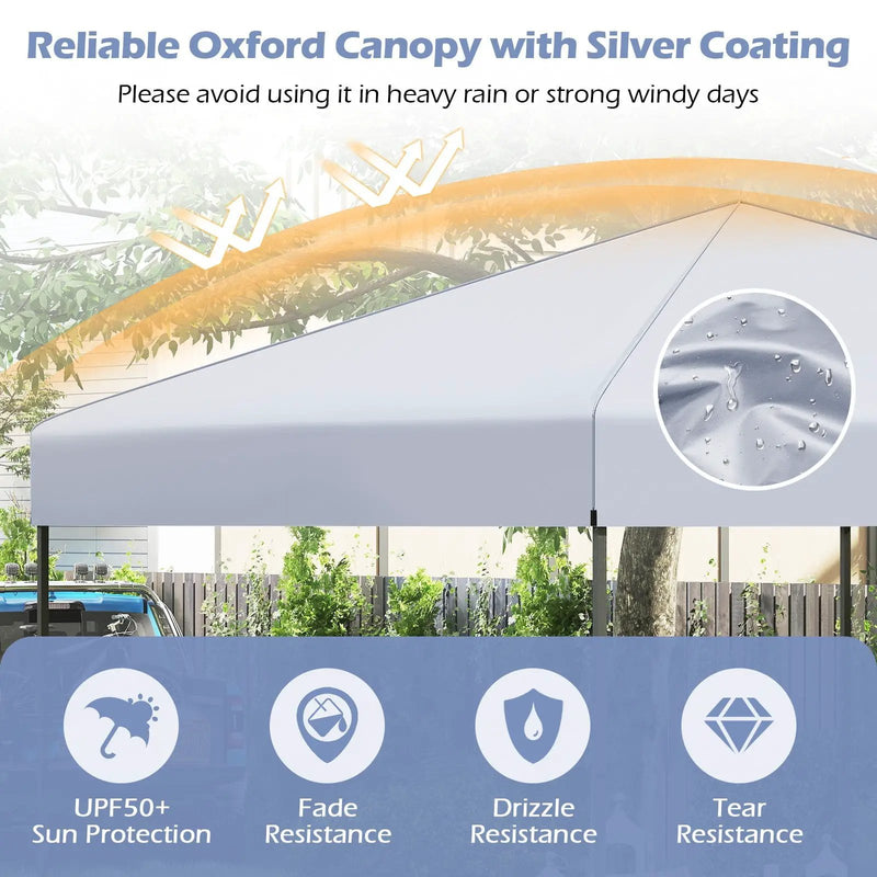 10 X 10 Feet Pop up Canopy Tent with Portable Carrying Bag and 8 Stakes by DirectDeals