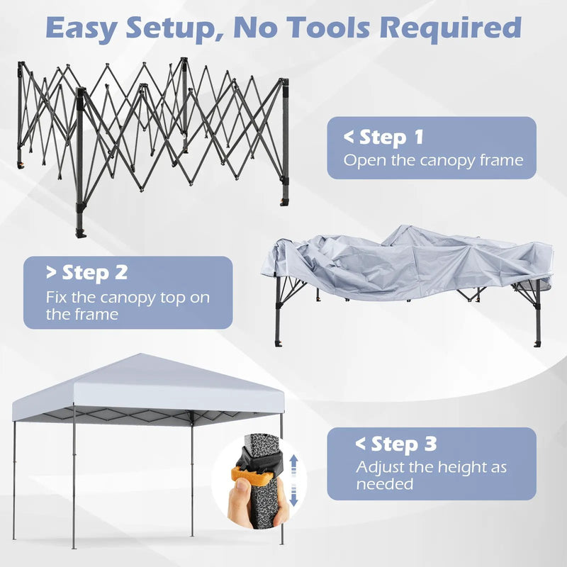 10 X 10 Feet Pop up Canopy Tent with Portable Carrying Bag and 8 Stakes by DirectDeals