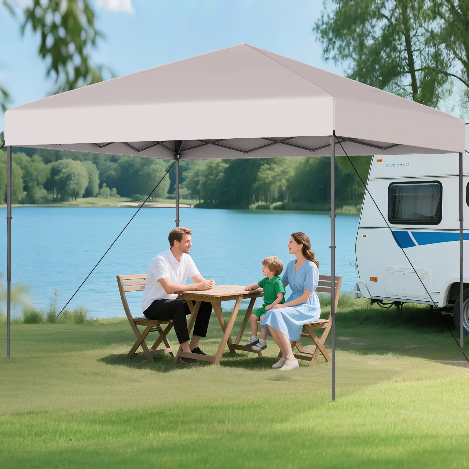 10 X 10 Feet Pop up Canopy Tent with Portable Carrying Bag and 8 Stakes by DirectDeals