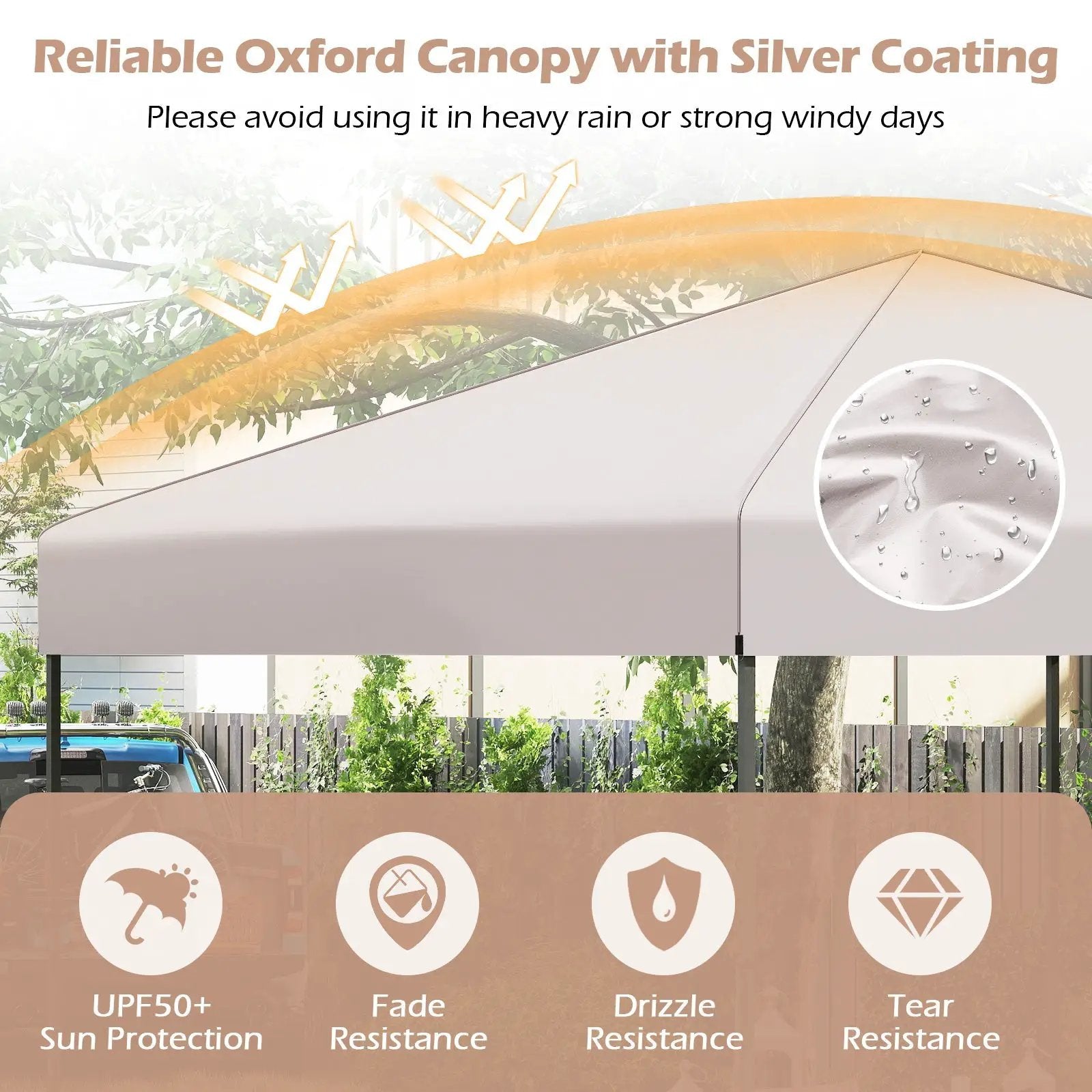 10 X 10 Feet Pop up Canopy Tent with Portable Carrying Bag and 8 Stakes by DirectDeals