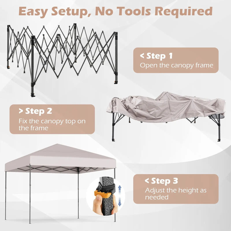 10 X 10 Feet Pop up Canopy Tent with Portable Carrying Bag and 8 Stakes by DirectDeals