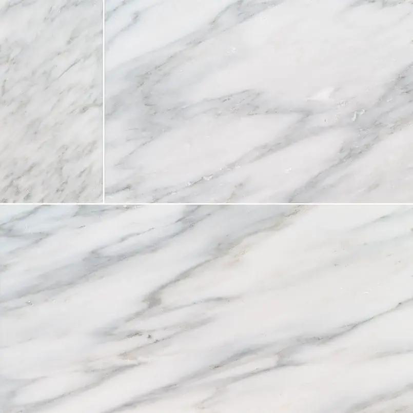 Arabescato Carrara Polished Marble Tiles 6x12 close up