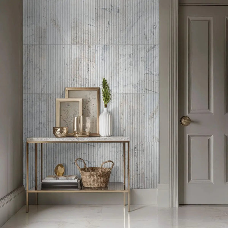 Arabescato Venato Milano Ribbo 12x24 Honed Marble Mosaics by MSI Surfaces