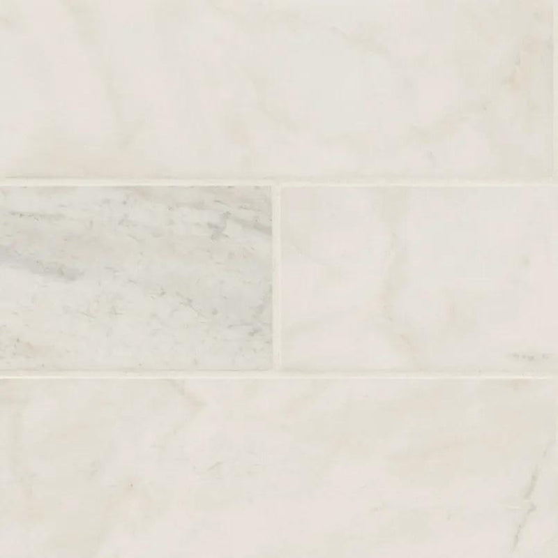 Arabescato Venato Tile 4x12 Honed Marble Mosaics close up