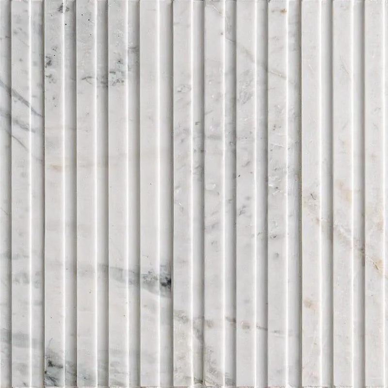 Arabescato Venato Tile 4x12 Slat Honed Marble Mosaics close up