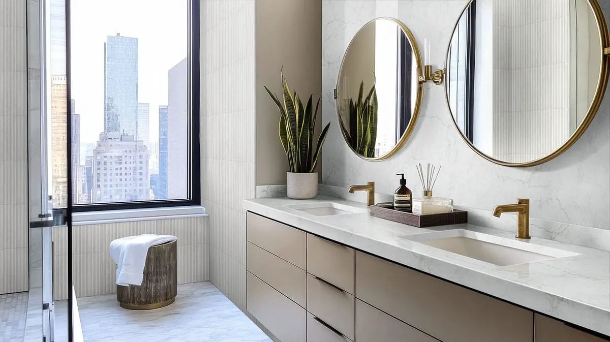 Arabescato Venato Tile 4x12 Slat Honed Marble Mosaics in a finished room