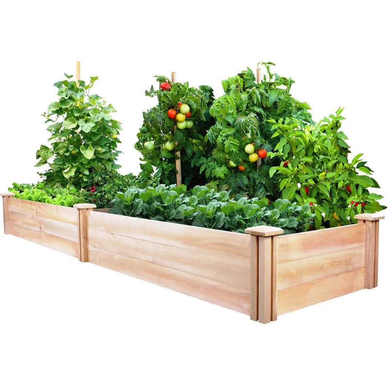 Cedar Wood 2-Ft x 8-Ft Outdoor Raised Garden Bed Planter Frame - Made in USA by HomePacific