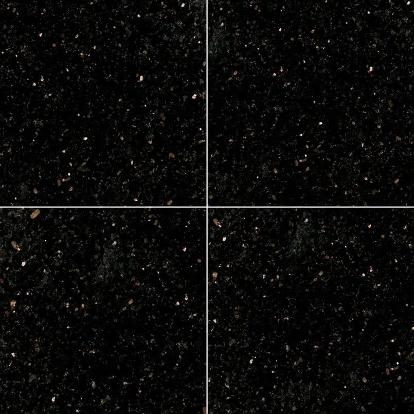 Black Galaxy Polished Granite Tiles 12x12 by MSI Surfaces