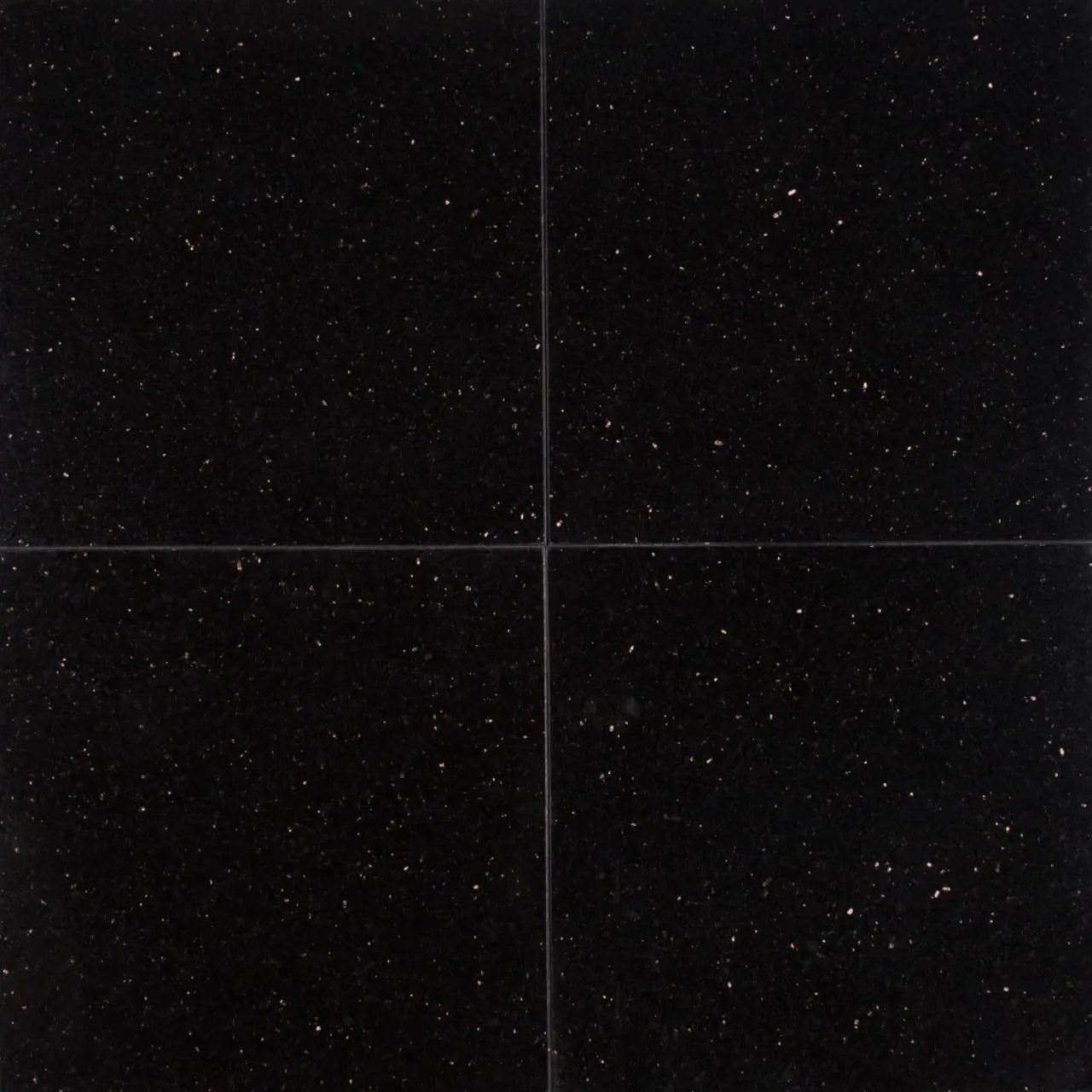 Black Galaxy Polished Granite Tiles 12x12 C close up