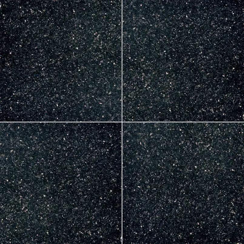 Black Galaxy Polished Granite Tiles 18x18 close up