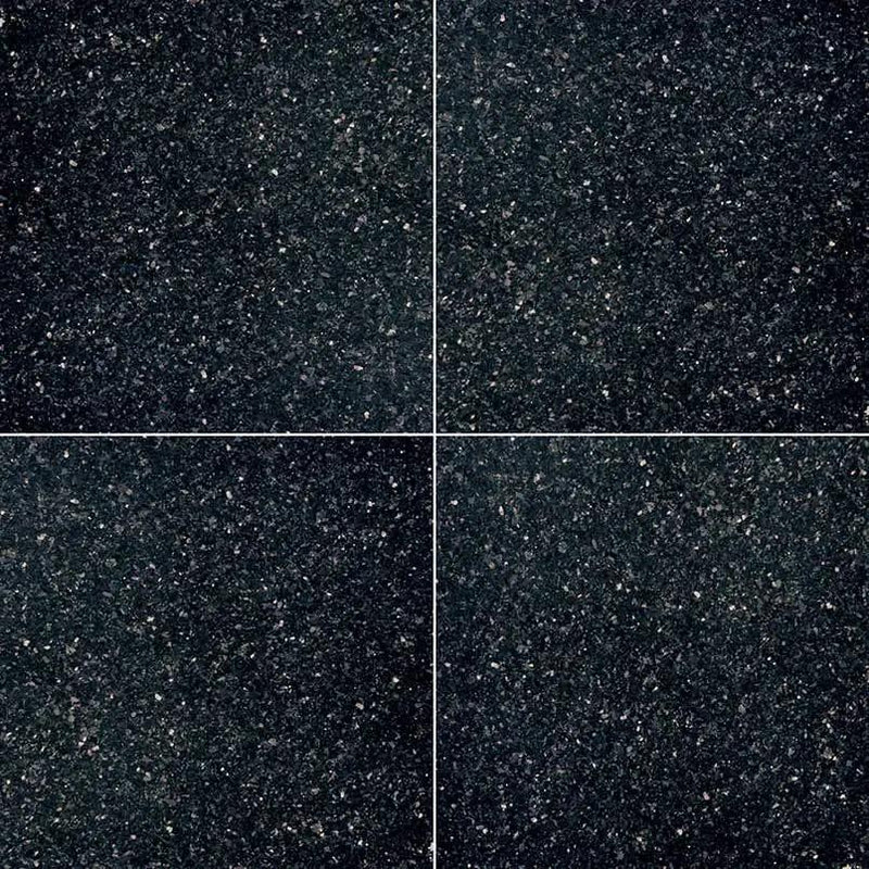 Black Galaxy Polished Granite Tiles 18x18 close up