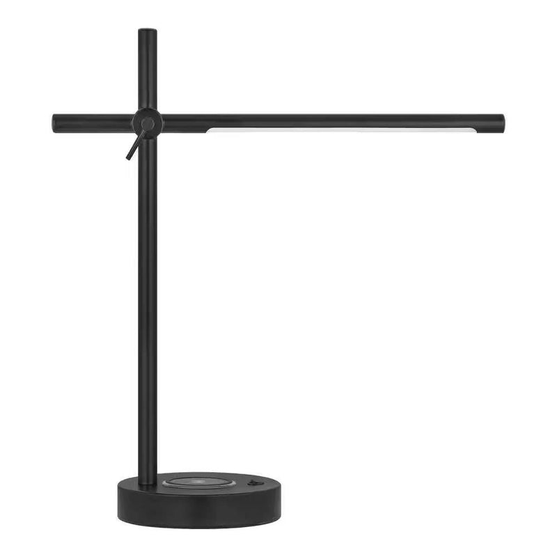 Modern LED Desk Light Table Lamp with Wireless Cell Charging Pad in Black by HomePacific