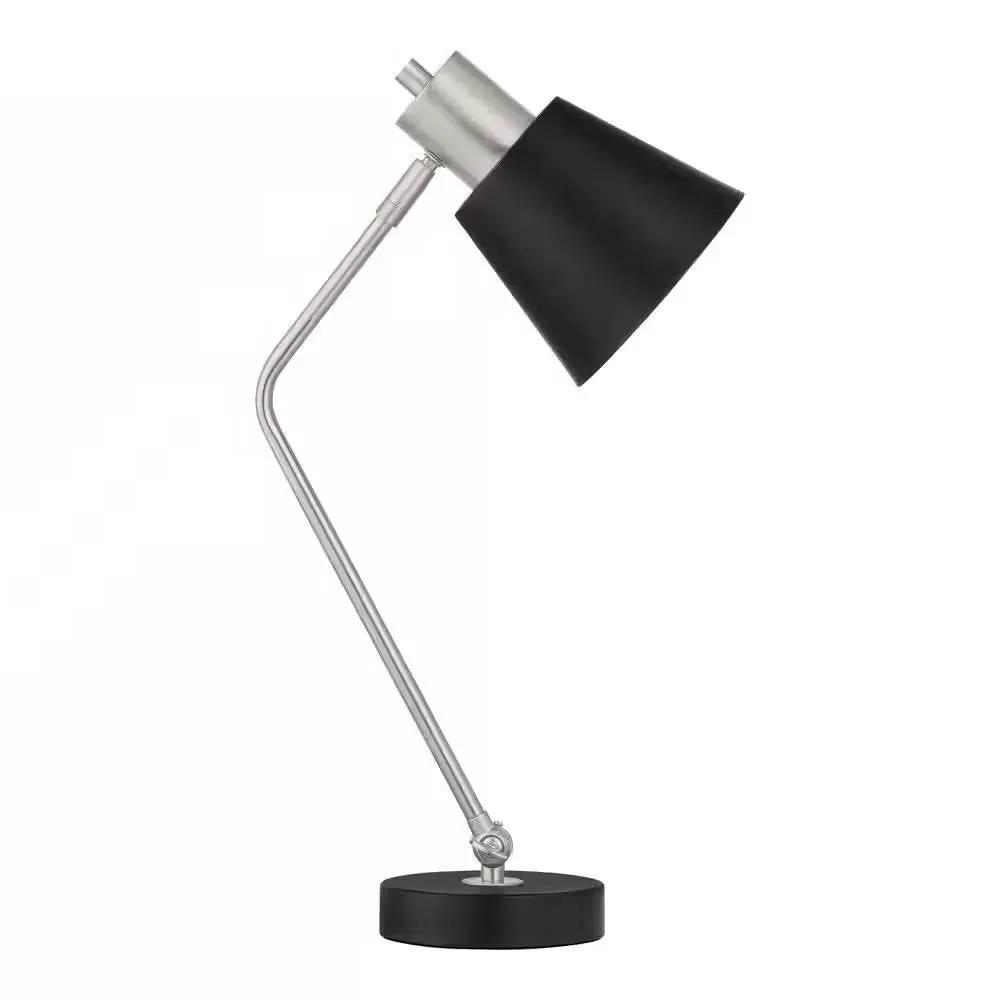 Simple Modern Metal Desk Light Table Lamp with Black Shade and Adjustable Tilt by HomePacific
