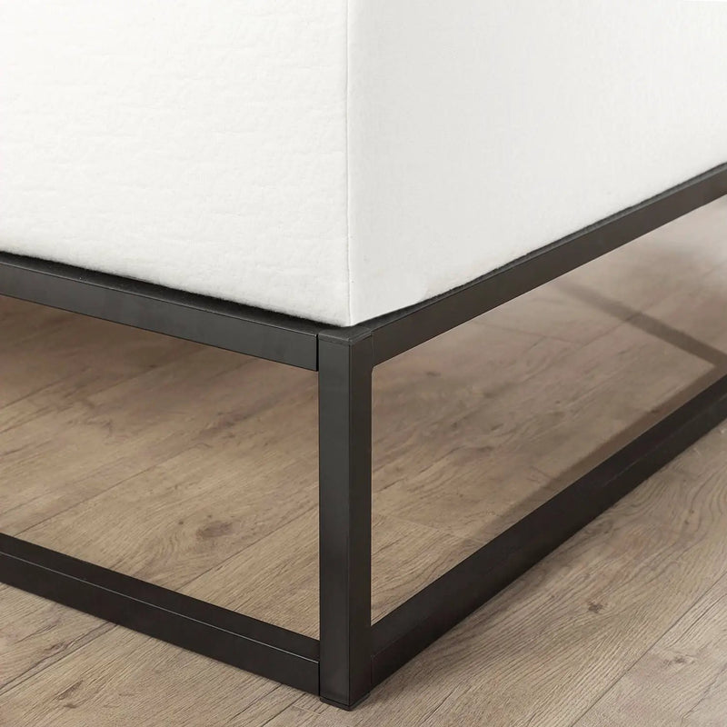 Twin size 10-inch Low Profile Modern Metal Platform Bed Frame with Wooden Slats by HomePacific