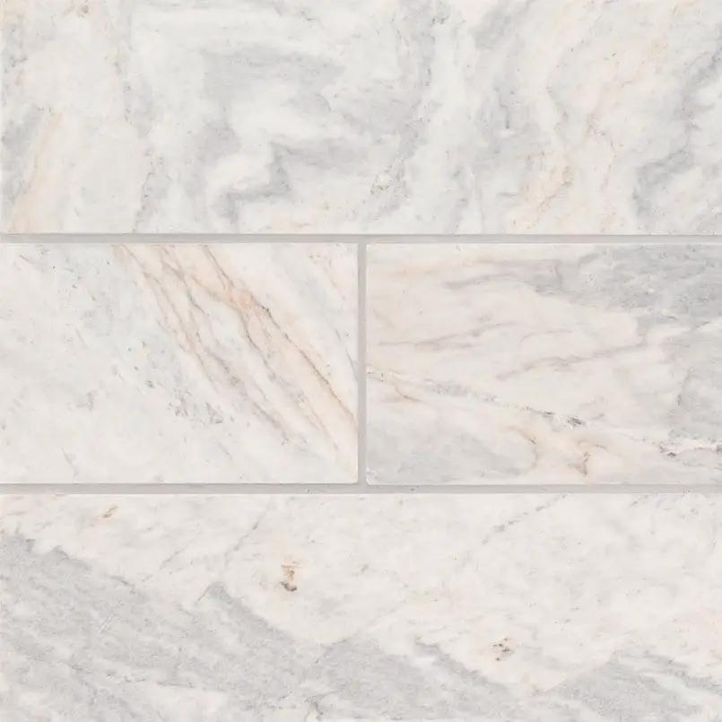 Capri Blue Tile 4x12 Honed Marble Mosaics close up