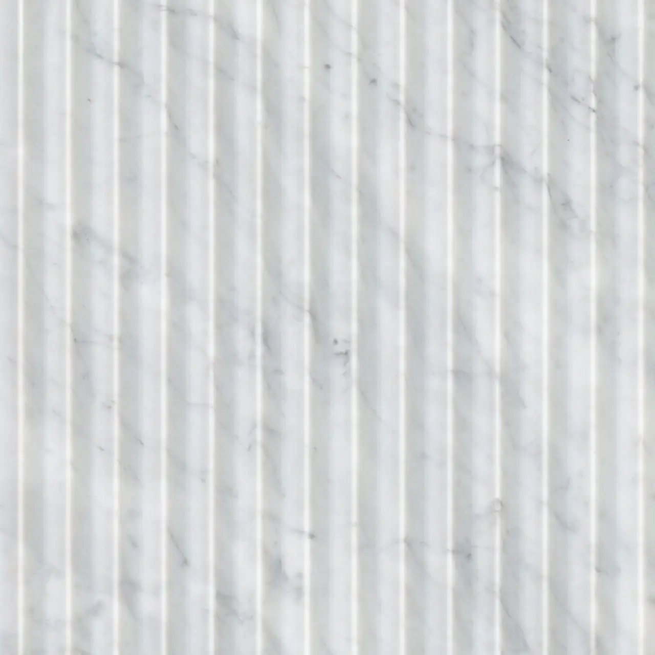 Carrara White Valentino Fluto 12x24 Honed Marble Mosaics close up