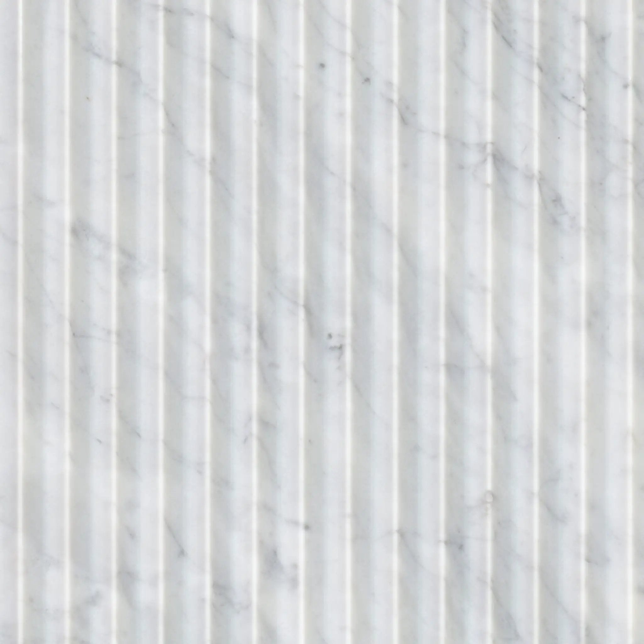 Carrara White Valentino Fluto 12x24 Honed Marble Mosaics close up