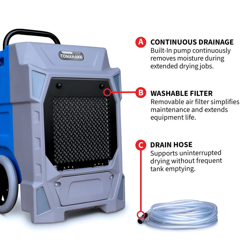 230 Pint Commercial Industrial Dehumidifier 14,000 ft² Rated LGR Integrated Pump Drain Hose, photo 7 of 10