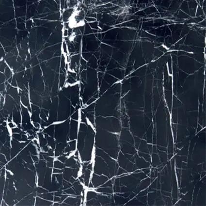 China Black W/vein Polished Marble Tiles 12x12 close up