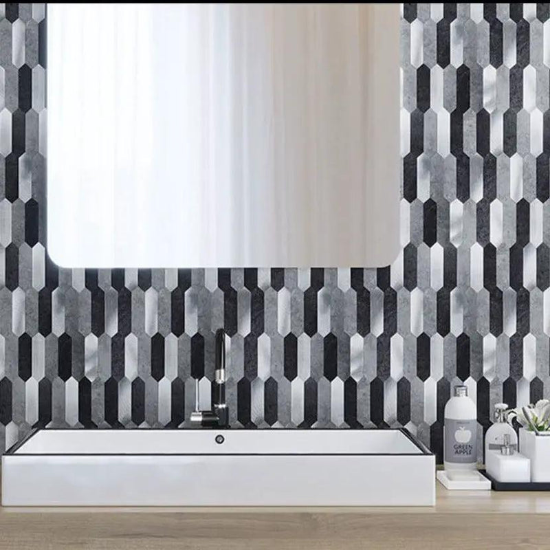 Gray 12x12 Honed Brick PVC Peel & Stick Tile (10 pack, 10 sq ft/case) by Apollo Tile
