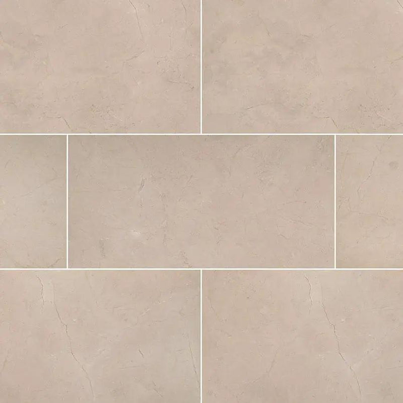 Crema Marfil Polished Marble Tiles 12x24 close up