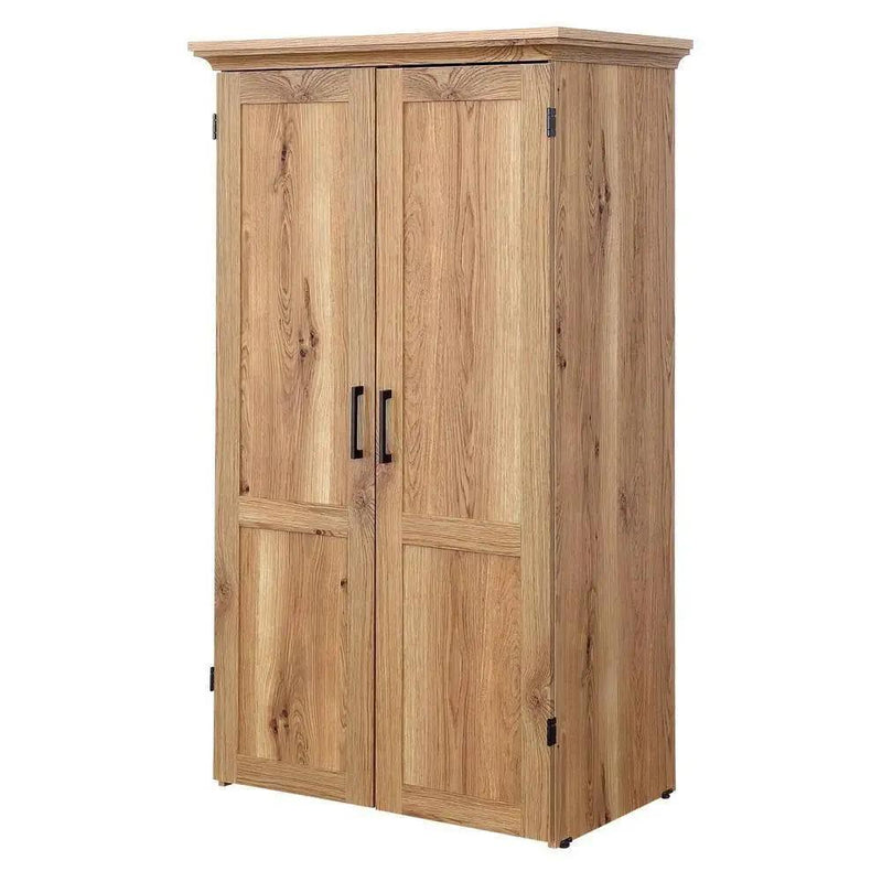 Drop Leaf Computer Desk Craft Table Armoire in Oak Wood Finish - Made in USA by HomePacific
