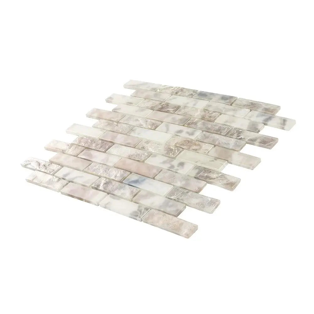 Grey 12x12 Matte Brick Glass Mosaic Tile (10 pack, 9.5 sq ft/case) by Apollo Tile