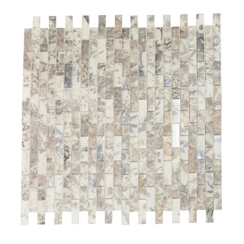 Grey 12x12 Matte Brick Glass Mosaic Tile (10 pack, 9.5 sq ft/case) by Apollo Tile