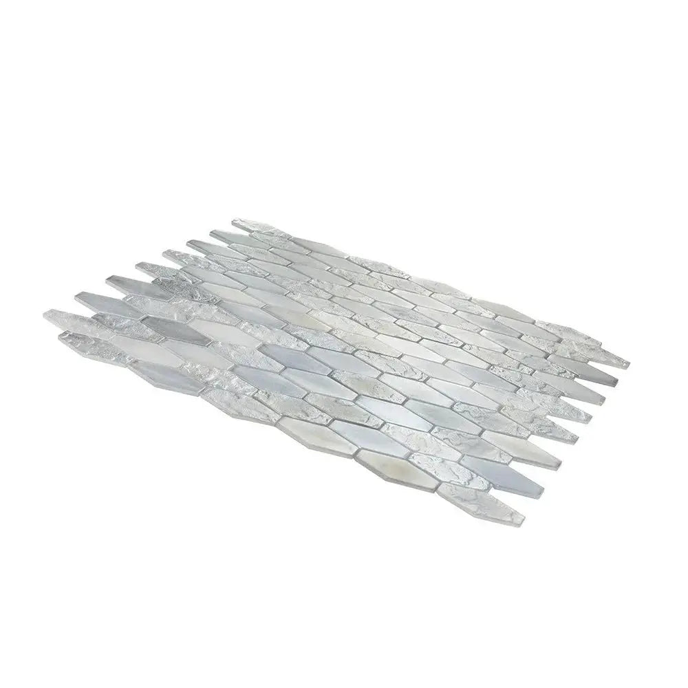 Grey 11x12 Matte Elongated Hexagon Glass Mosaic Tile (10 pack, 8.6 sq ft/case) by Apollo Tile