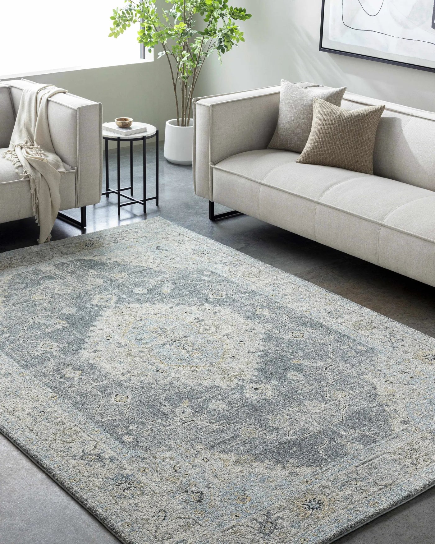 Tyche Tan Thick Luxe Area Rug by Boutique Rugs