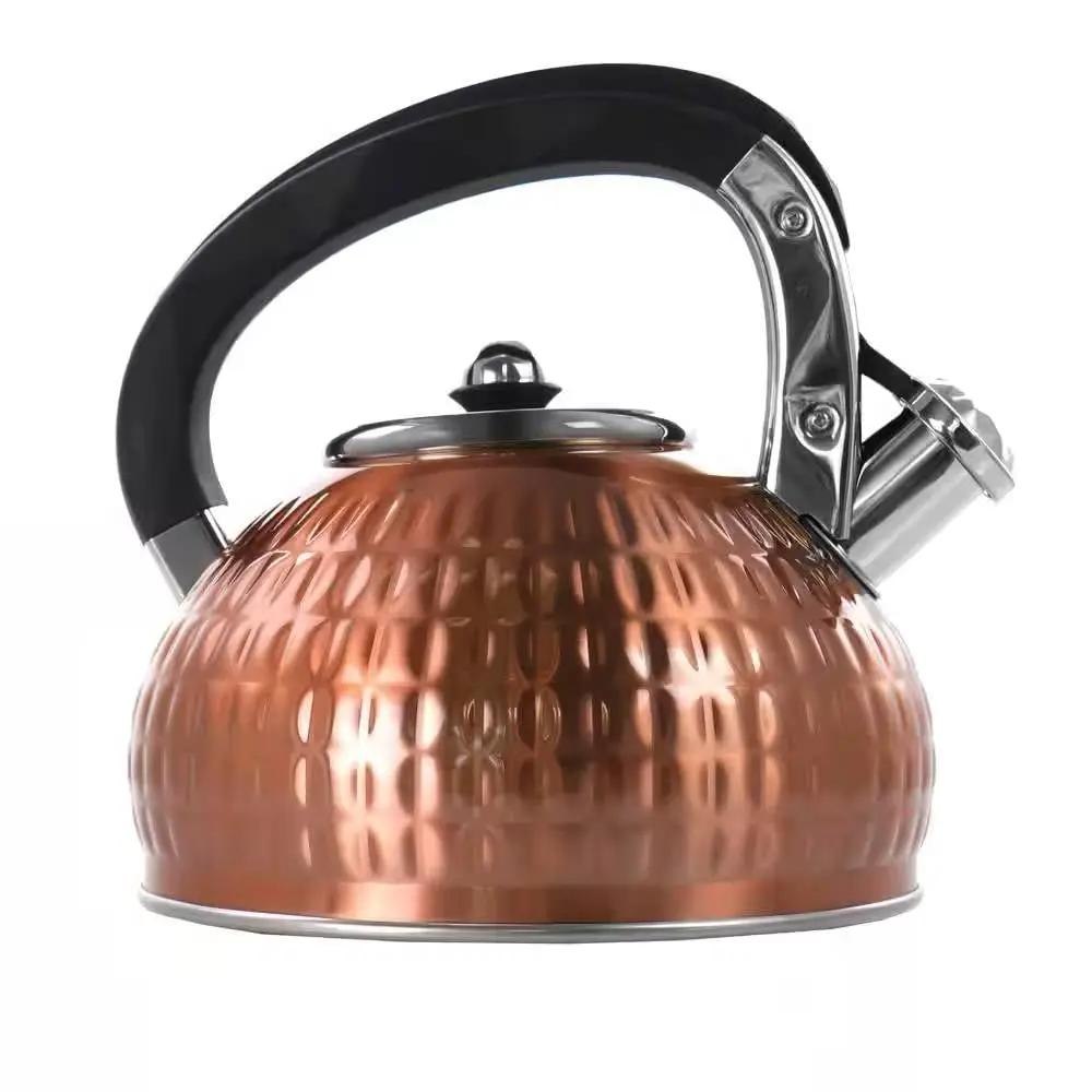 3-Liter Stainless Steel Whistling Teapot Kettle in Copper by HomePacific