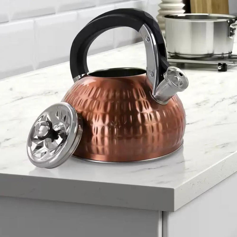3-Liter Stainless Steel Whistling Teapot Kettle in Copper by HomePacific