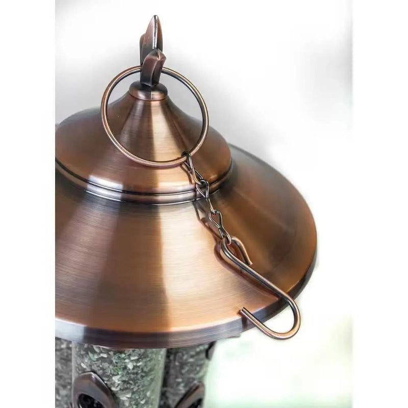 Large Copper Bird Feeder with 3 Tubes and 9 Feeding Ports by HomePacific