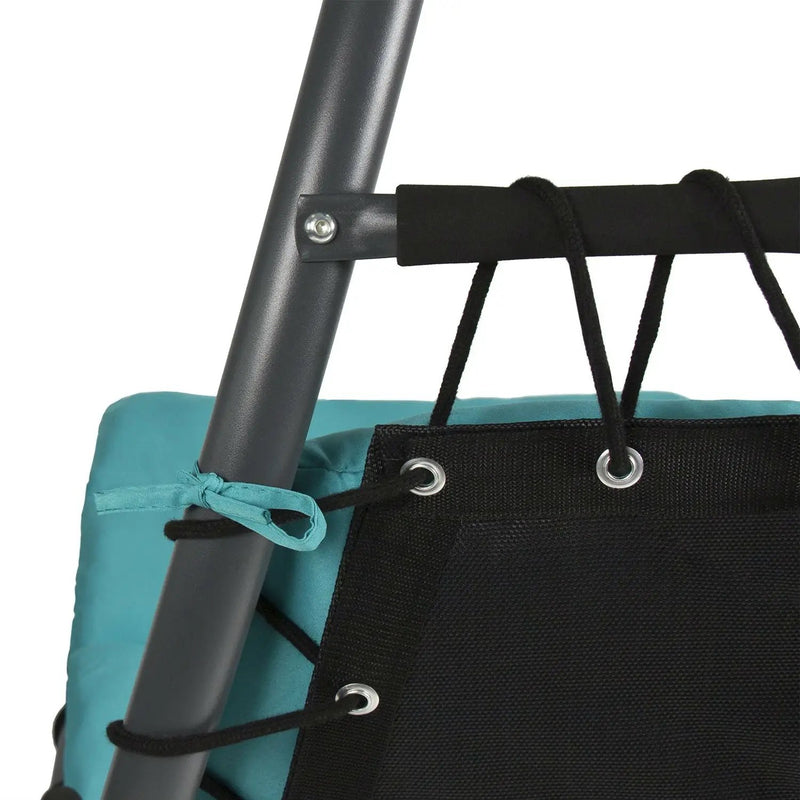 Teal Single Person Sturdy Modern Chaise Lounger Hammock Chair Porch Swing by HomePacific