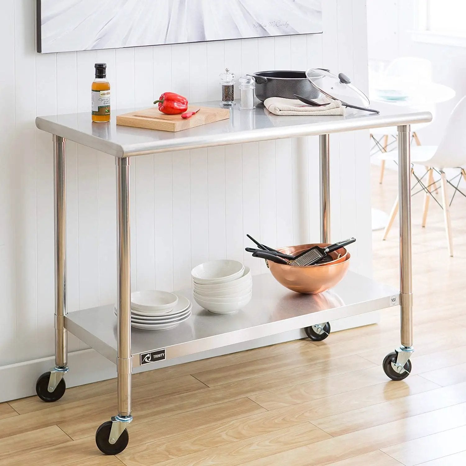 Stainless Steel 2-ft Kitchen Island Cart Prep Table with Casters by HomePacific