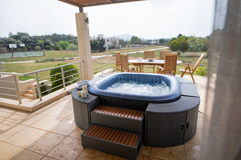 MSPA | TEKAPO | Comfort Series | Inflatable Hot Tub & Spa | Metallic Blue | Upto 6 Person, installed in a room